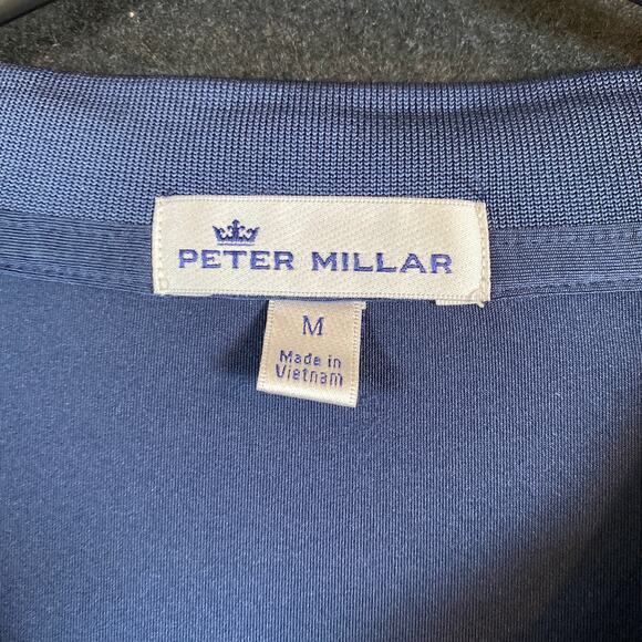 Peter Millar Mens Shirt Navy Short Sleeve Summer Crown Polo Stretch Medium - Picture 6 of 12
